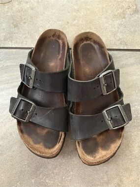 Birkenstock Black Arizona Sandals Size 37/6 soft footbed